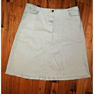 womens Pencil skirt STRETCH Sz 14 Beige career work church pockets zip A.M.I.